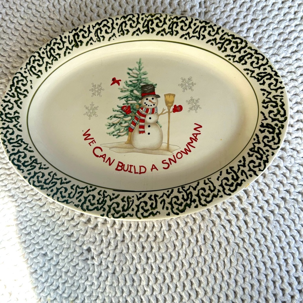 Large Retired “We Can Build A Snowman” Serving Platter